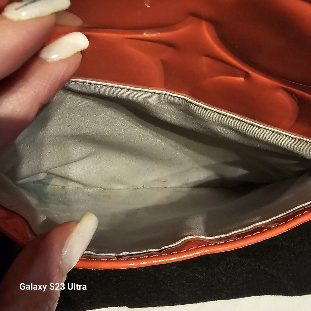 Coach Peyton Embossed Tote Orange/Coral - Picture 16 of 16
